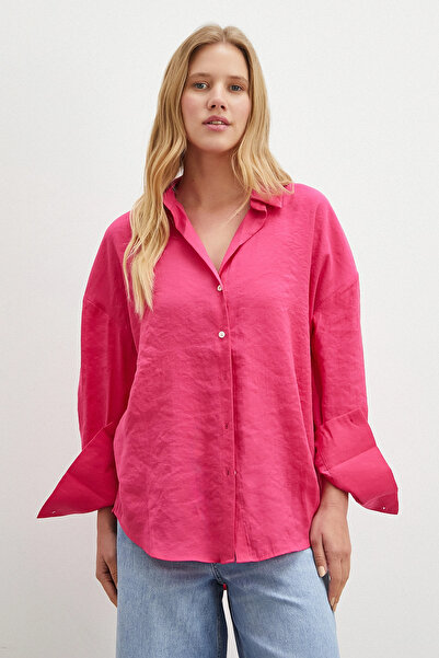 Never more Basic Modal Shirt Fuchsia