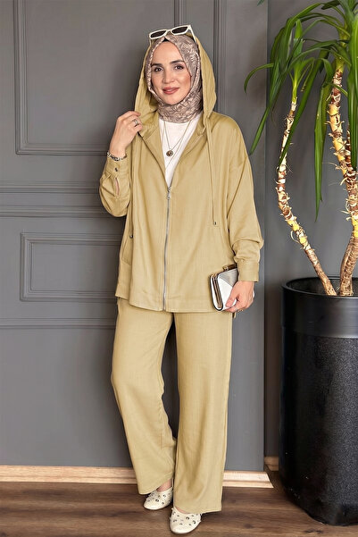 My City 5645 - Κομψό, άνετο, βαμβακερό ύφασμα, γυναικείο σετ με κουκούλα