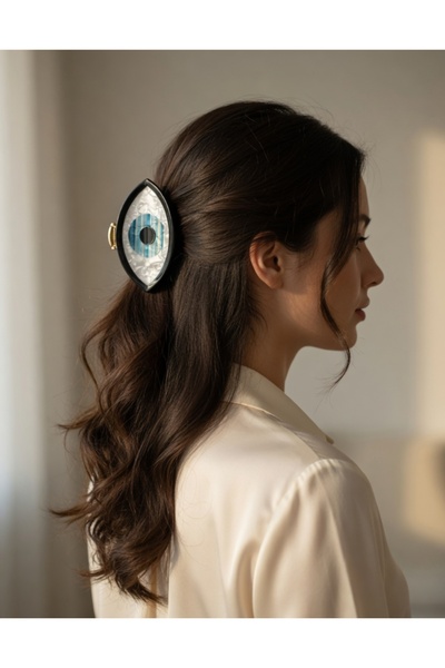 NİLZ Women's bone clip hair clip with eye detail