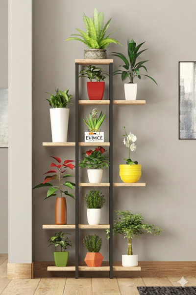 Empressco yüksek Ayaklı Saksı Standı Saksılık Dekoratif Çiçeklik Rafı Metal I...
