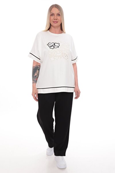 zitex Σετ αθλητικής φόρμας από ύφασμα Modal με λεπτομέρειες κεντήματος και στ...