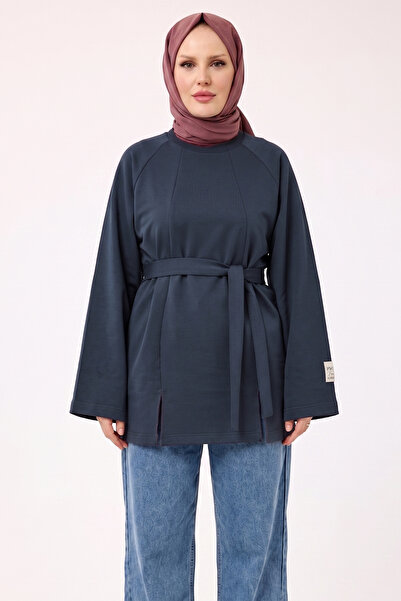 My City 6232 - Άνετο, χαλαρό γυναικείο μακρύ τουνίκ με 2 κλωστές