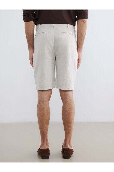 LC Waikiki Lcwaikiki Classic Beige Regular Fit Linen Blend Men's Shorts