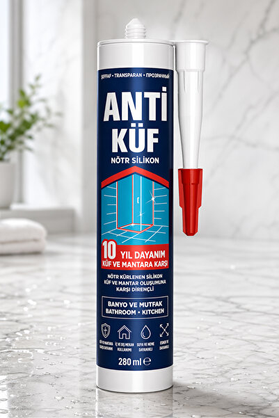 Badem10 Beyaz Anti Küf Silikon Nötr 280 ML Banyo Lavabo Mutfak İçin Uygun Küf...