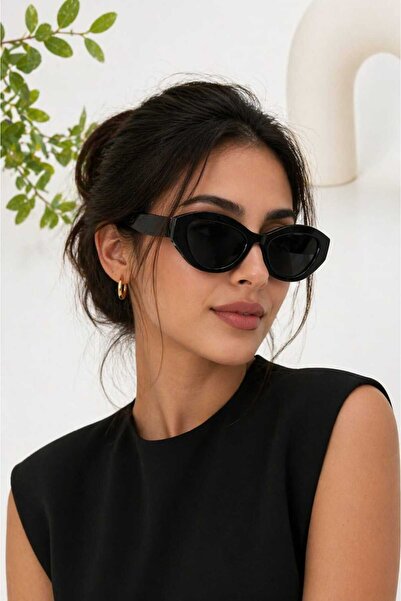 LİYA3D Women's Black Large Cat Eye Sunglasses |   Retro Cat Eye Stylish Desig...