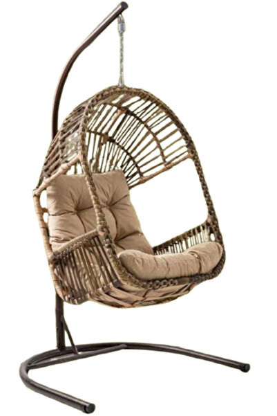 Lamba Truva Tekli Şık Tasarım Modern Rattan Salıncak – Dayanıklı ve Rahat
