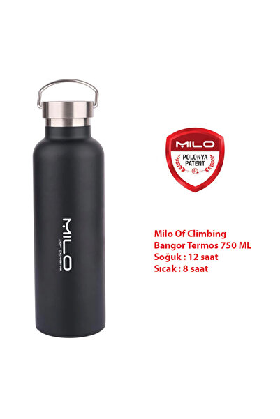 Milo Of Climbing The Bangor 0.75 L Steel Thermos Black Hot Cold Mug