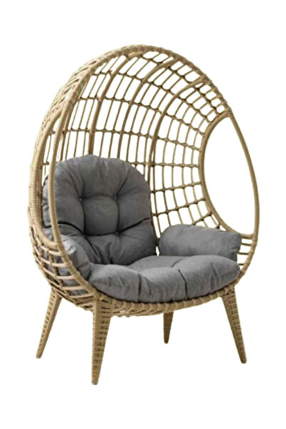 Lamba Gümbet Sabit Tekli Şık Tasarım Modern Rattan Salıncak – Dayanıklı ve Rahat