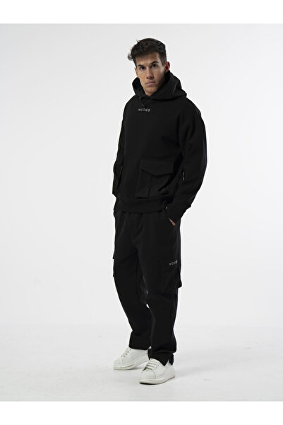 Noted By Styli Black Relaxed Fit Cargo Pants