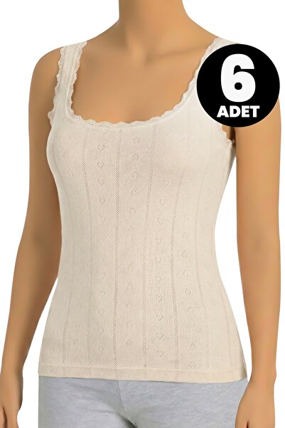 Öts Σετ 6 τεμαχίων Γυναικεία Ριμπ Ζακάρ Μπλουζάκια (100% Βαμβάκι)