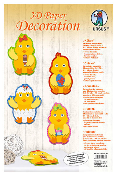 URSUS Set creativ – 24 de puișori 3D din carton