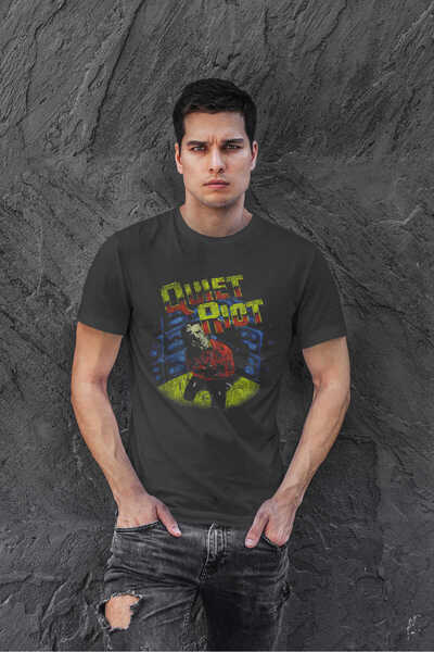 buzagi tasarım ürünleri Quite Riot Regular Fit Black Unisex T-Shirt