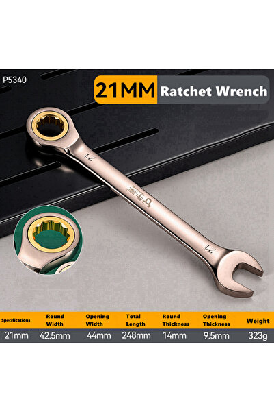 Choice9 21mm 6-22mm Key Wrench Flexible Golden Ratchet Wrenches Torque Univer...
