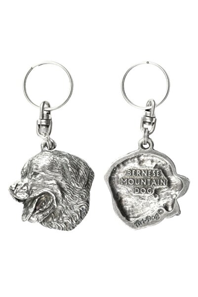 Art - Dog Bernese Mountain Dog - Silver-plated dog pendant, handbag decoratio...