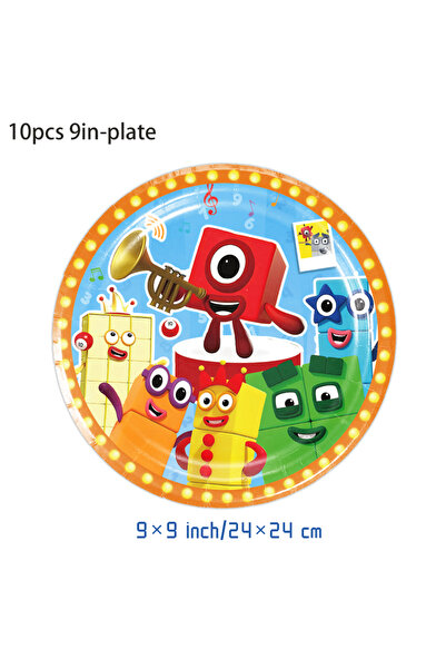Choice16 10pcs 9in-plate Number Building Blocks Birthday Party Decorations Cu...