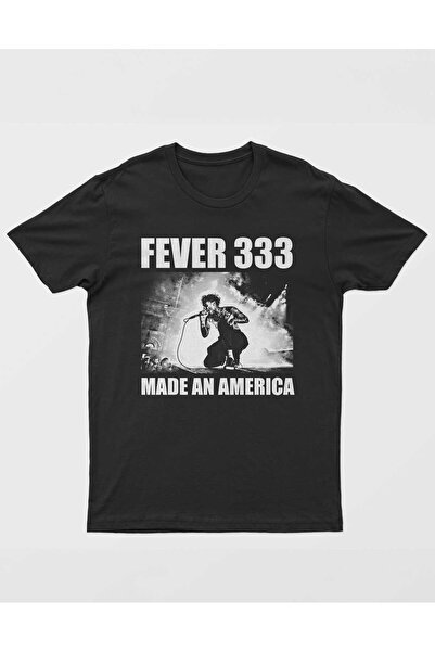 buzagi tasarım ürünleri Fever 333 Regular Fit Black Unisex T-Shirt