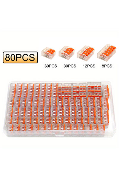 Choice1 80PCS 20/90pcs Box Electrical Lever Wire Connectors 2 Port 3 Port 5 P...