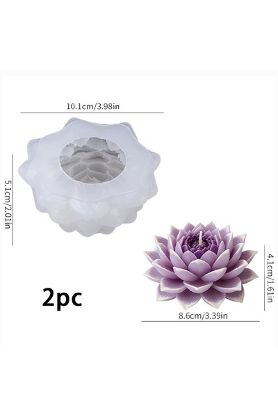Choice Two packs Exquisite lotus candle mold with layered petals for easy dem...