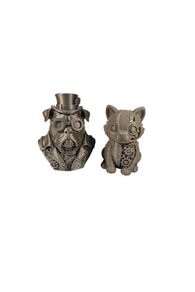 OEM Set Figurine SteamPunk Cat and Dog