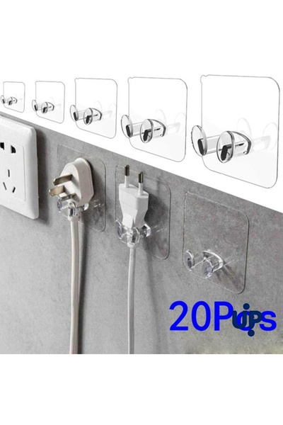 Choice 20 قطعة من خطافات تثبيت القابس الكهربائي، حامل تعليق أنيق من البلاستيك...