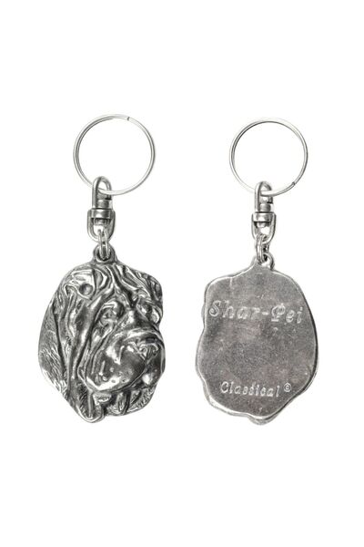 Art - Dog Shar-Pei - Pandantiv câine placat cu argint, decorațiune pentru gea...