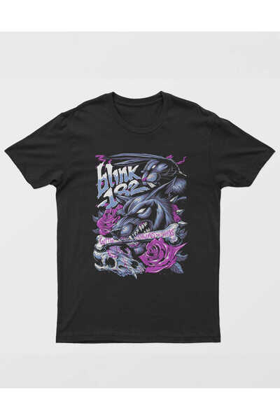 buzagi tasarım ürünleri Blink 182 Regular Fit Black Unisex T-Shirt