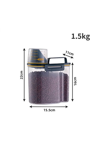 Choice 1.5KG Black 1.5kg/2kg Cup Food Store Container Dog Cat Measuring Pail ...