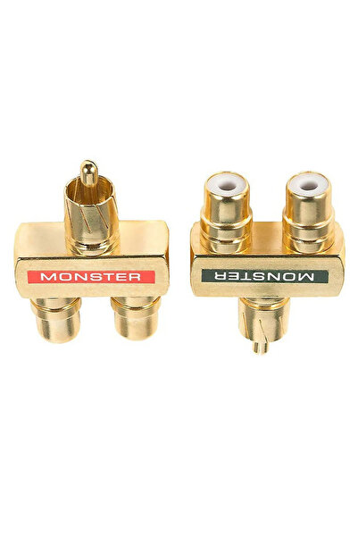Choice 1 red 1 black Y RCA 2PCS Gold Plated AV Audio Splitter Plug RCA Adapte...