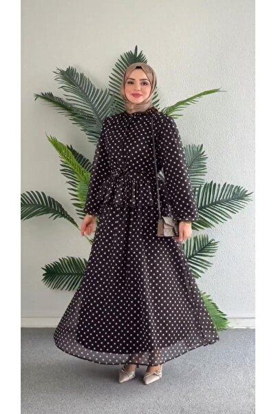 MY QILAM Γυναικείο Σετ Τεσεττούρ με Διπλό Κομμάτι και Πουά Φούστα, Κομψό, Επε...