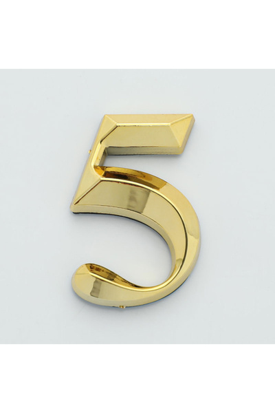 Choice5 N5 1 قطعة رقم باب ذهبي اللون # ملصق منزلي ذهبي حديث على شكل أرقام من ...