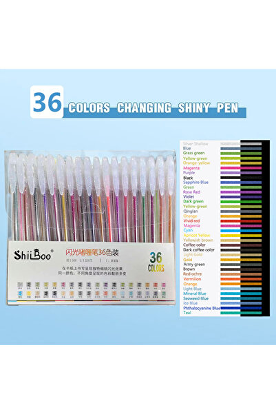 Choice3 Multi-Colored 36 Set of 8-60 Metallic Glitter Gel Pens 1.0 mm Color B...