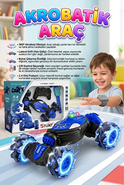 Tıfıl Toys 2 Kumandalı 10 Fonksiyonlu Duman Çıkaran Işıklı El Sensörlü Akroba...