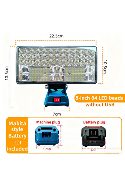 Choice 8 inch AB451 8" Cordless LED Work Light Portable LED Flashlight for Wo...