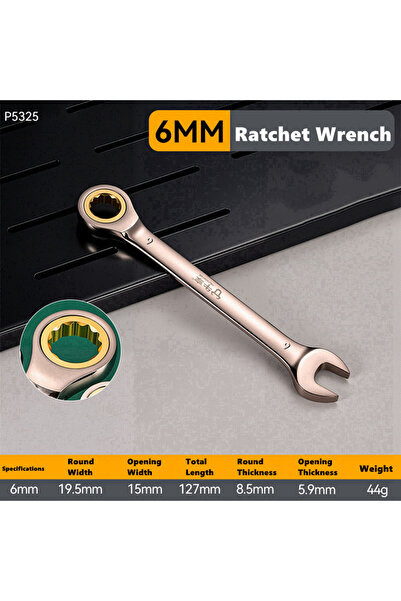 Choice14 6mm 6-22mm Key Wrench Flexible Golden Ratchet Wrenches Torque Univer...