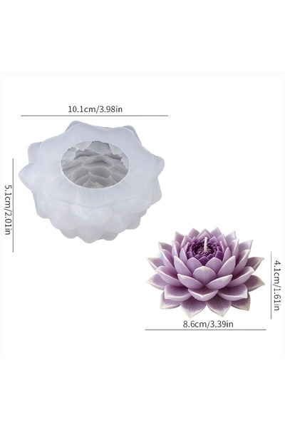 Choice1 single Exquisite lotus candle mold with layered petals for easy demol...