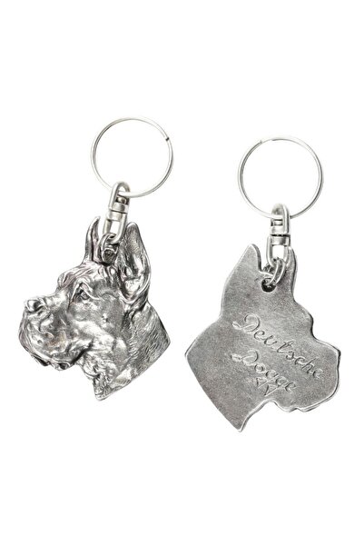 Art - Dog Great Dane I - Silver-plated dog pendant, handbag decoration, backp...