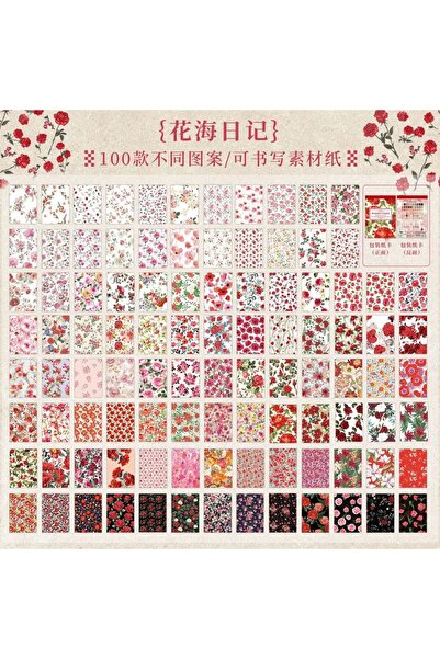 Choice1 D 100-Sheet Retro Floral Ditsy Pattern Craft Paper, Vintage Flower Pr...