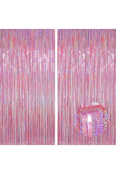 Choice14 Laser Pink-2Pack 1/2/3Pack Glitter Party Backdrop Metallic Foil Tins...