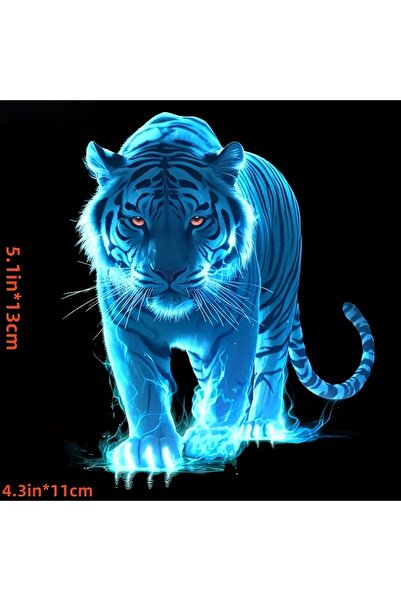 Choice 1pc blue 1pc Creative Fantasy Blue Tiger Motorcycle Stickers Durable V...