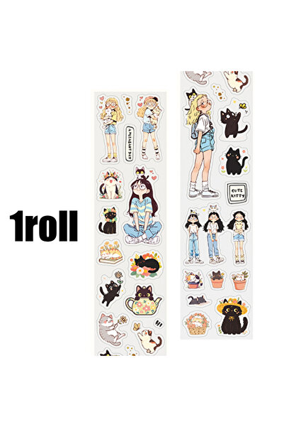 Choice شريط واشي S28740-2 من Mr Paper بتصميم كاواي، لفة واحدة من ملصقات PET ل...