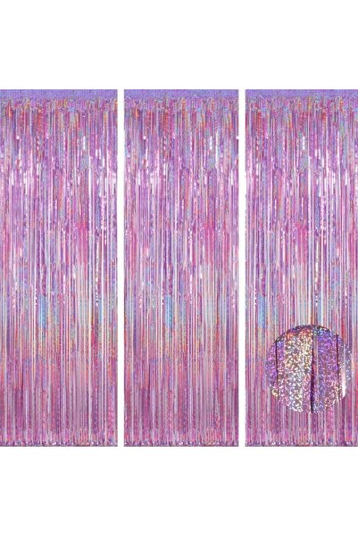 Choice10 Laser Purple-3Pack 1/2/3Pack Glitter Party Backdrop Metallic Foil Ti...