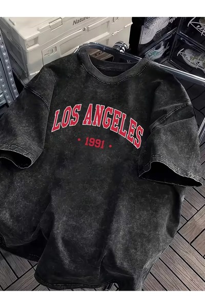 LAND MODA ΛΟΣ ΑΝΤΖΕΛΕΣ • 1991 Ανδρικό T-Shirt με στάμπα, Oversized, Βαρέως τύ...