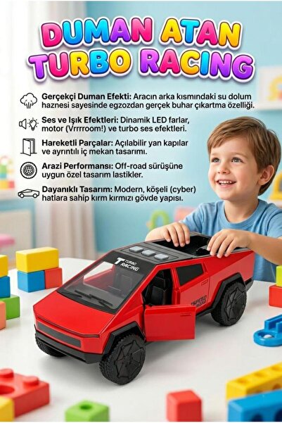 Tıfıl Toys 3 Buton Fonksiyonlu Duman Atan Işıklı Sesli Müzikli Sürtme Mekaniz...