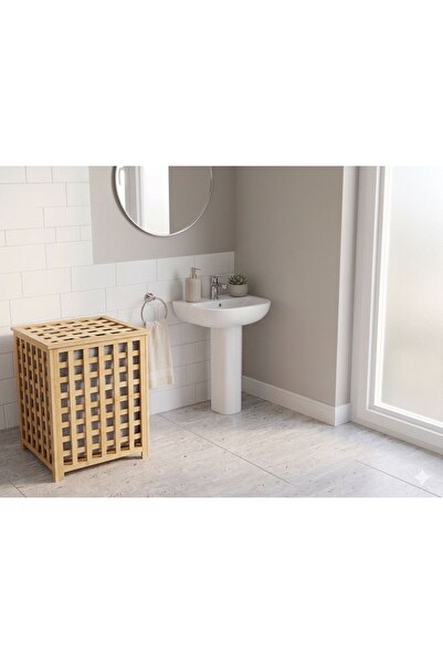 Yıldıray Metal ORİJİNAL BAMBU KARE ÇAMAŞIR SEPETİ