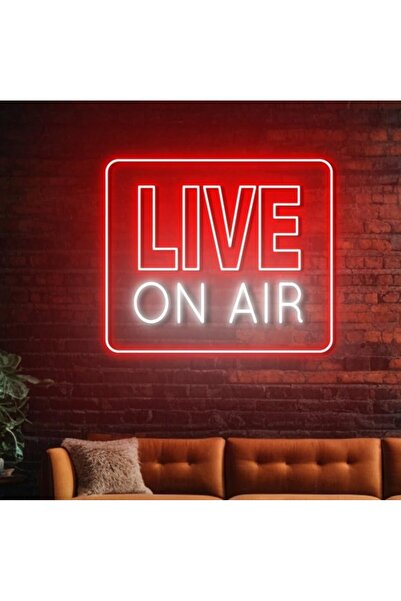 Slasa LIVE ON AIR LED Neon Sign 38x40 cm Multicolor Light 6mm Acrylic Base St...