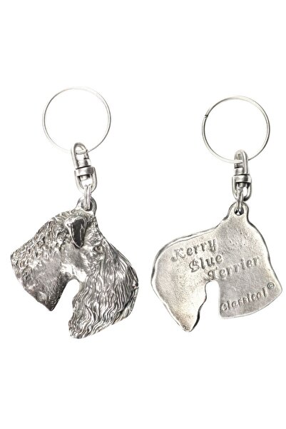 Art - Dog Kerry Blue Terrier - Silver-plated dog pendant, handbag decoration,...