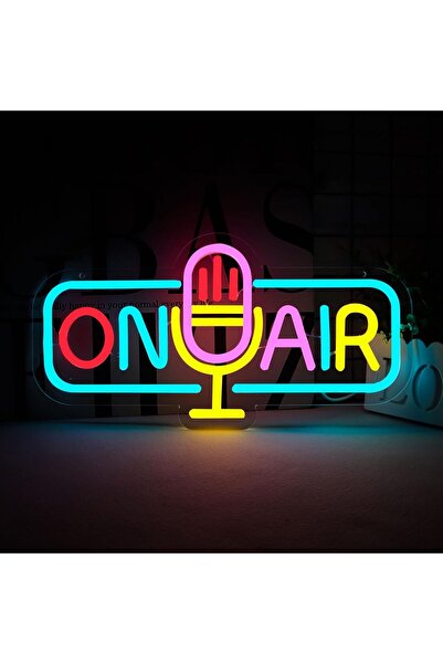 Slasa لافتة نيون LED بتصميم 'ON AIR' مقاس 18×34 سم، إضاءة متعددة الألوان، قاع...