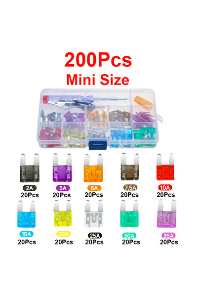 Choice4 200Pcs Mini 100/200Pcs Car Blade Fuse Assortment Kit Auto Truck Autom...