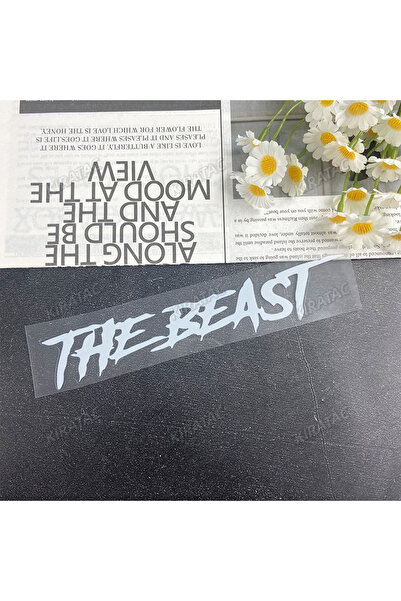 Choice6 18x3.55cm THEBE-White-1PC THE BEAST Motorcycle Helmet Stickers Waterp...