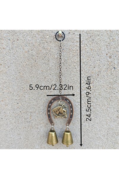Choice pony 1pc Horseshoe Wind Chime, Rustic Iron Garden Decor with Bells, Ou...